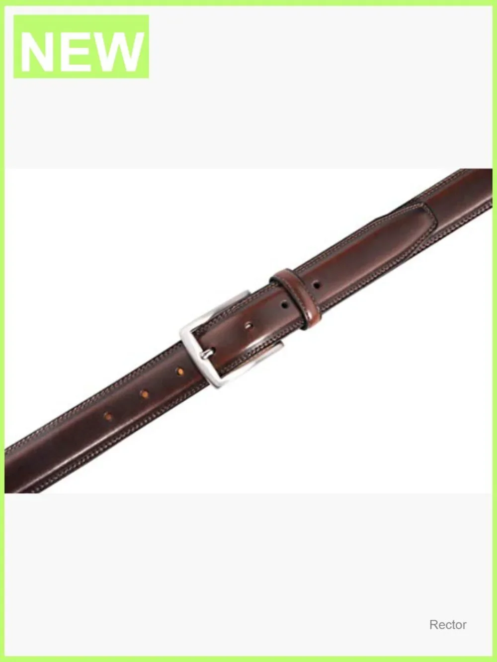 Genuine Leather Dress Belt with Prong Buckle for Suits Jeans